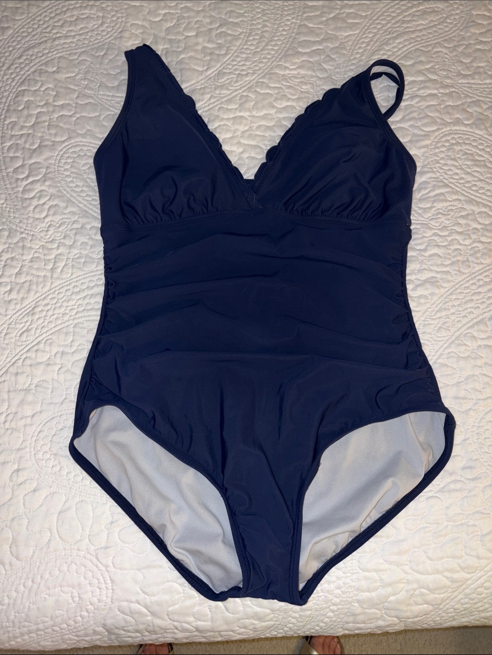 crown & ivy Navy One-Piece Swimsuit for Women